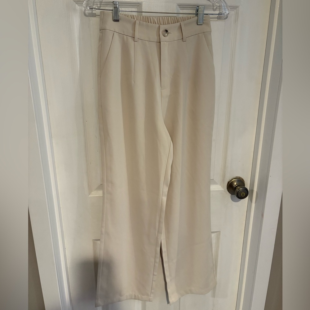 Elegant Cream Women's Trousers